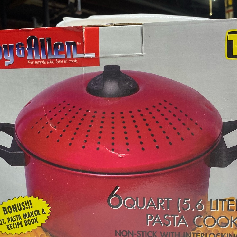 KIRBY & ALLEN 6 Qt. Pasta Maker + Bonus 2 Qt. Pasta Maker Red